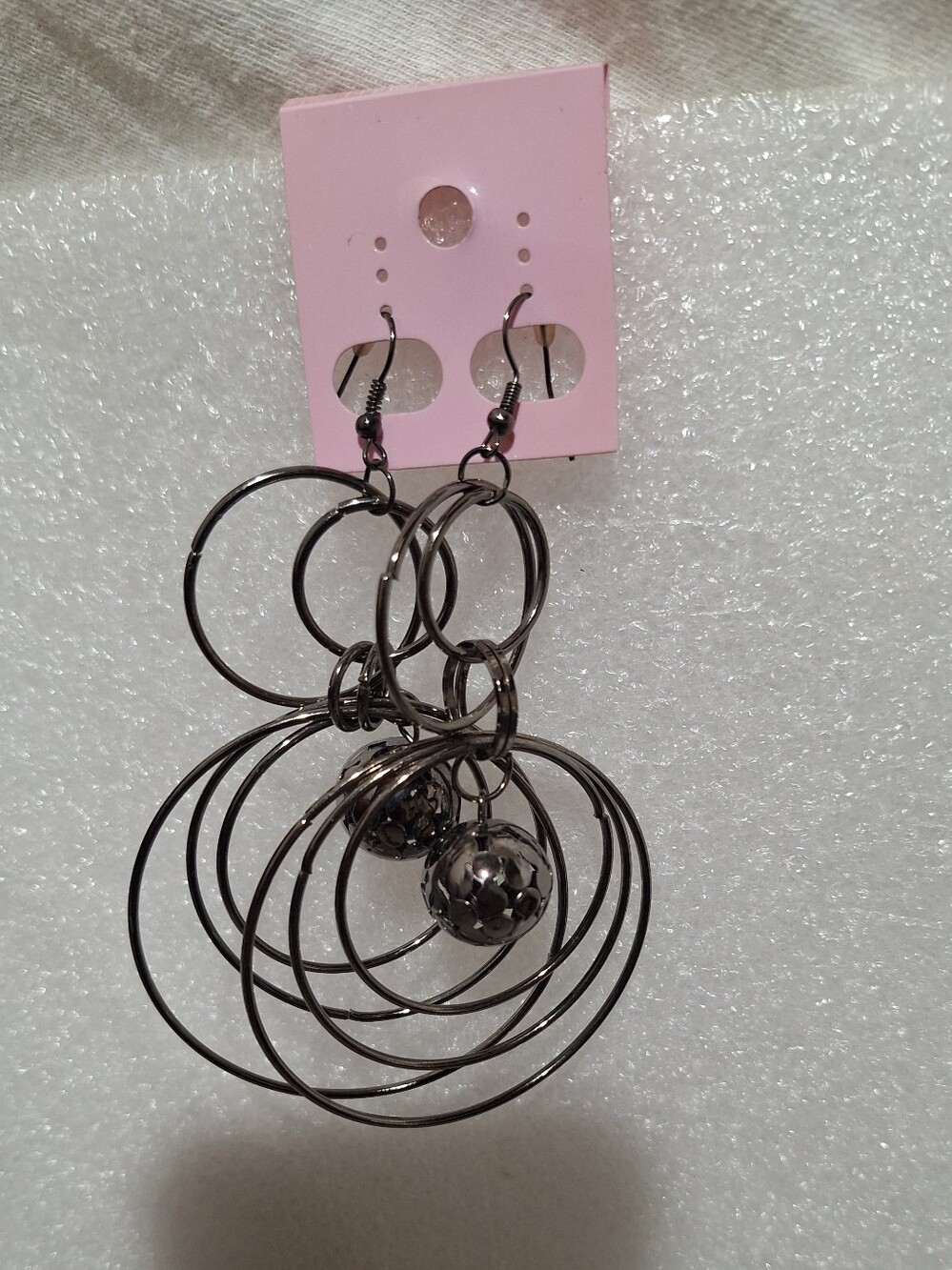 Statement Black Multi-Hoop Dangle Earrings